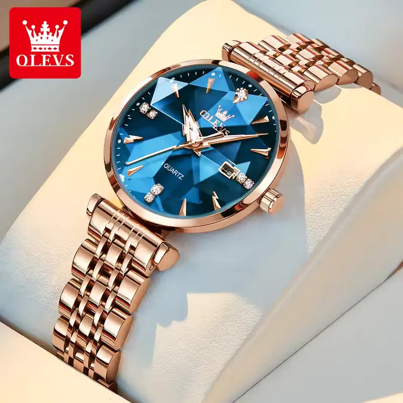 OLEVS Women's Watch Diamond RoseBlue