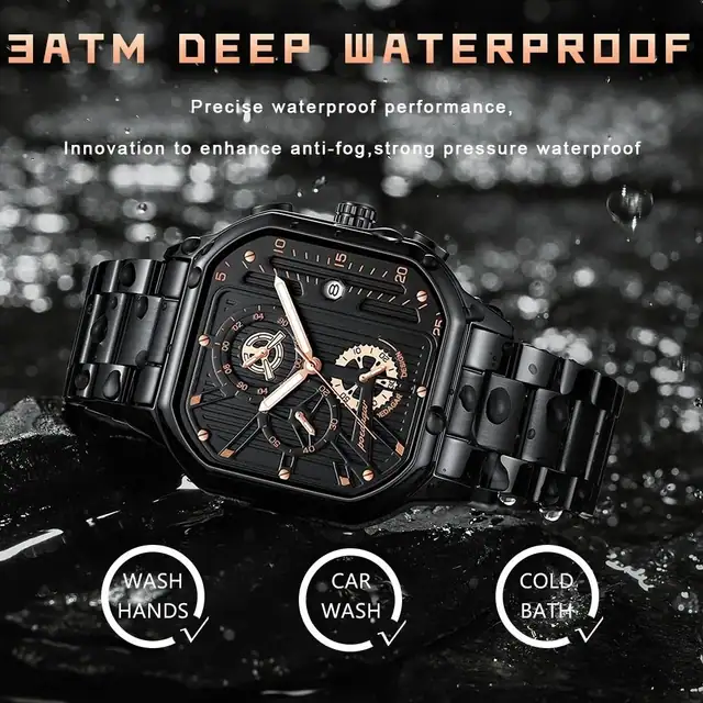 Poedagar 628 Men's Watch Black thumbnail 3
