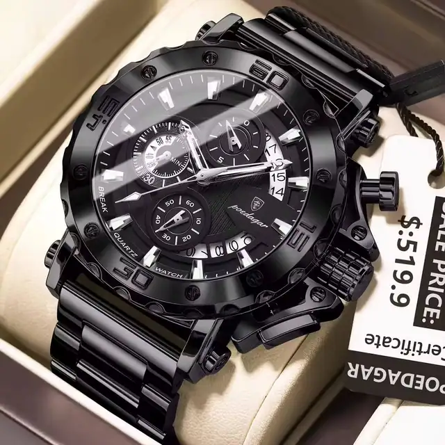 Poedagar 892 Business Style Men's Watch Black