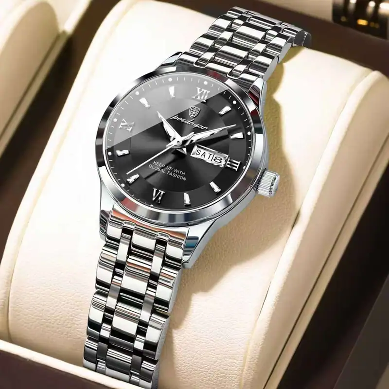 Poedagar Ladies Watch SilverBlack