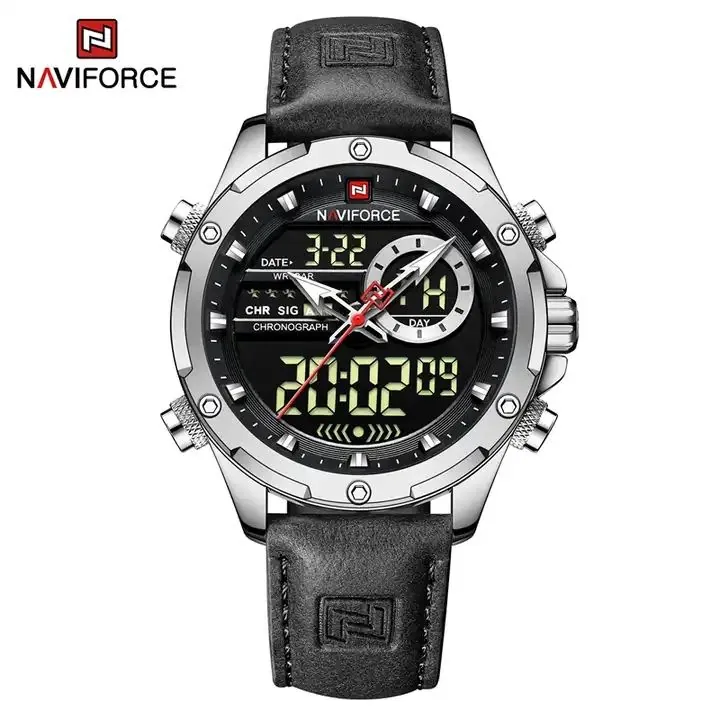 NAVIFORCE Dual Time Men's Watch SilverBlack