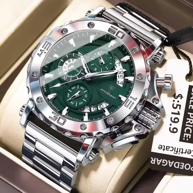 Poedagar 892 Business Style Men's Watch SilverGreen
