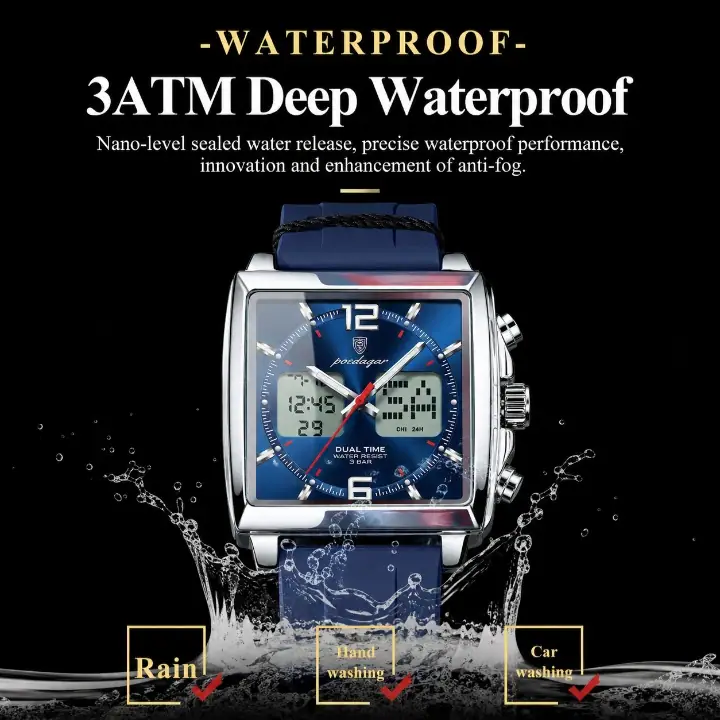 Poedagar E109 Men's watch SilverBlue thumbnail 2
