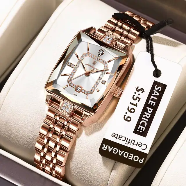 POEDAGAR 785 Elegant Diamond Women's Quartz Wrist Watch White